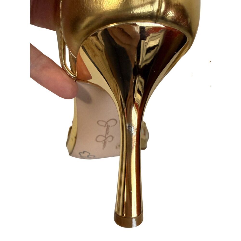 Jessica Simpson Gold Rhinestone Formal Heels Shoes - Size 6.5 - Picture 6 of 8